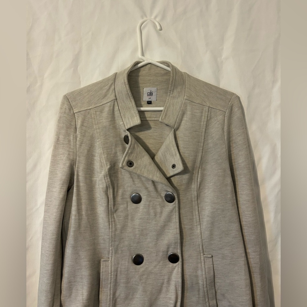 CAbi Double-Breasted Cream Tailored Blazer